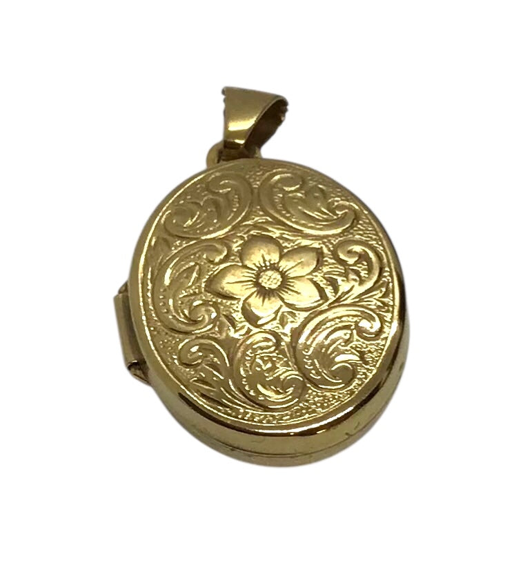 Ladies 9ct Gold Oval Shaped Locket Pendant Ref#505567