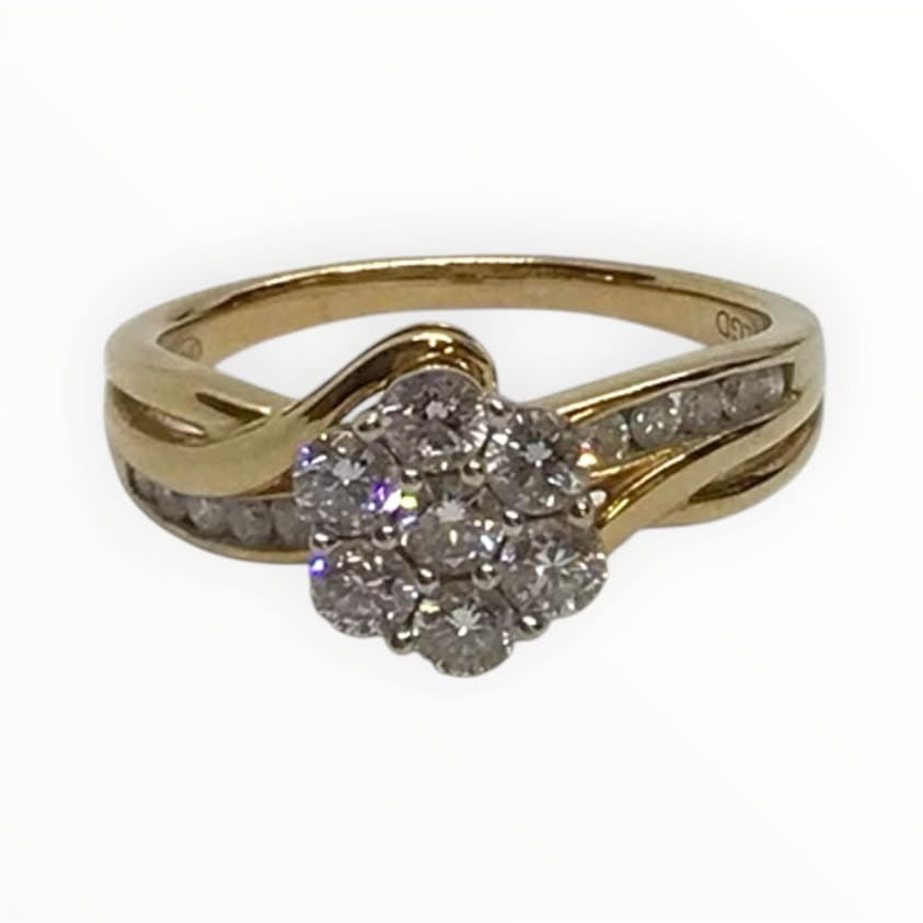 Ladies 10k Gold Diamond Ring (Size O) Ref#513125