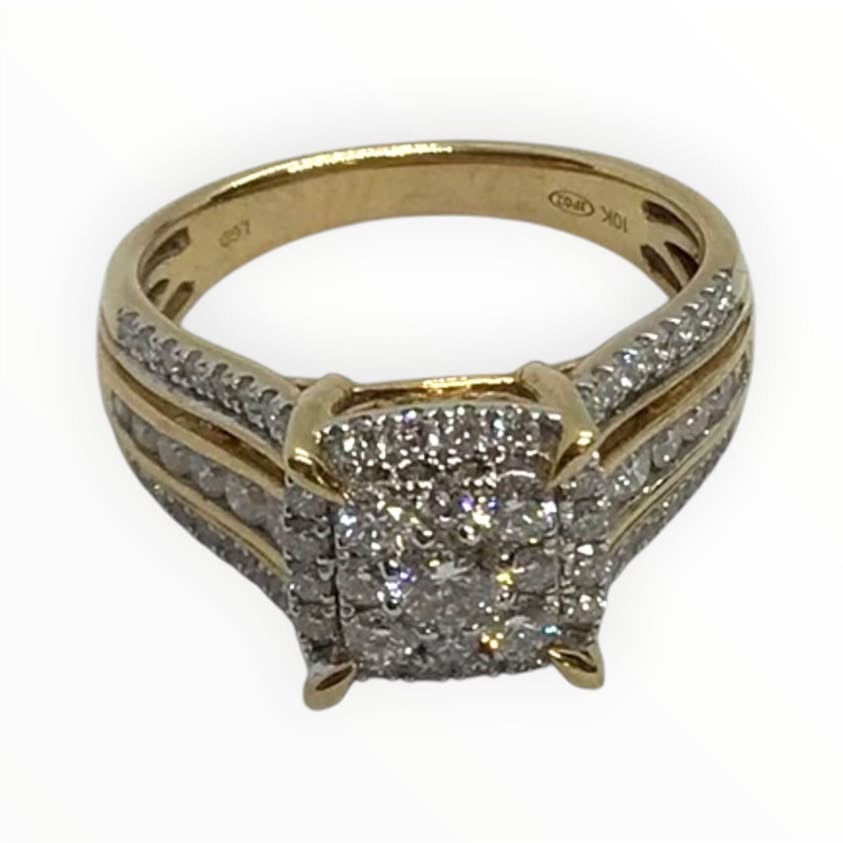 Ladies 10k Gold Lab Diamonds Ring (Size O) Ref#513127