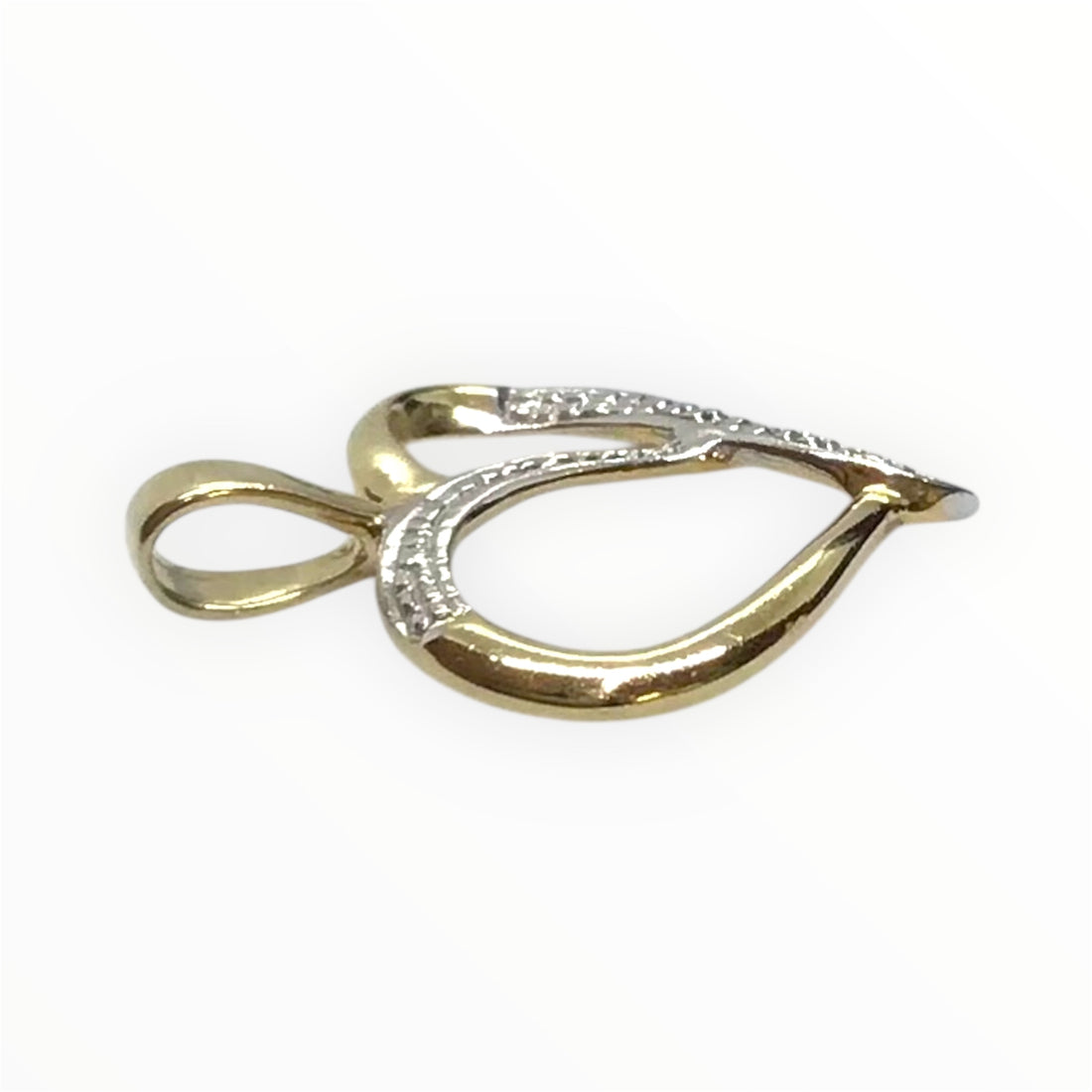 Ladies 9ct Gold Heart Pendant (Length 2cm) Ref#511543