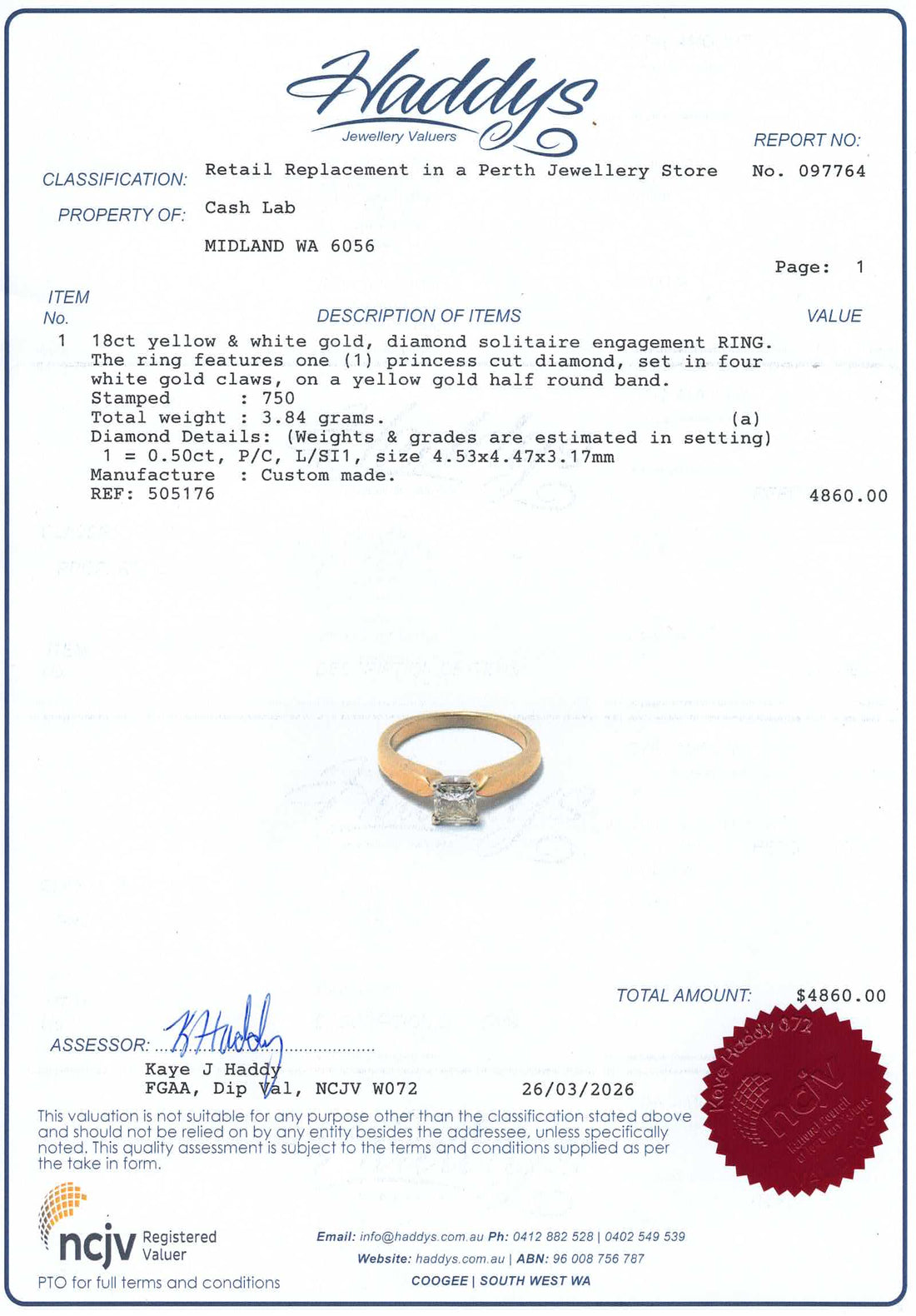 18ct Yellow & White Gold Diamond Engagement Ring (Size H) - 505176