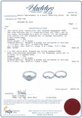 18ct White Gold Diamond Engagement Ring Set (Size P 1/2) - 505527