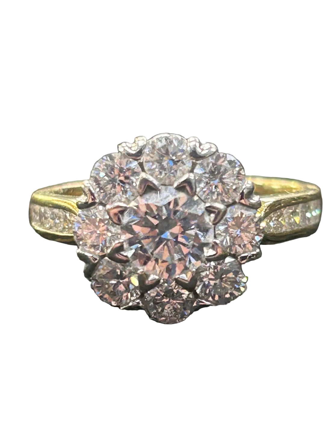 14ct Yellow gold Lab Grown Diamond Flower Cluster Ring Ref#513311