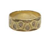 Ladies 9ct Yellow Gold Pattern Ring (Size N 1/2) Ref#506678
