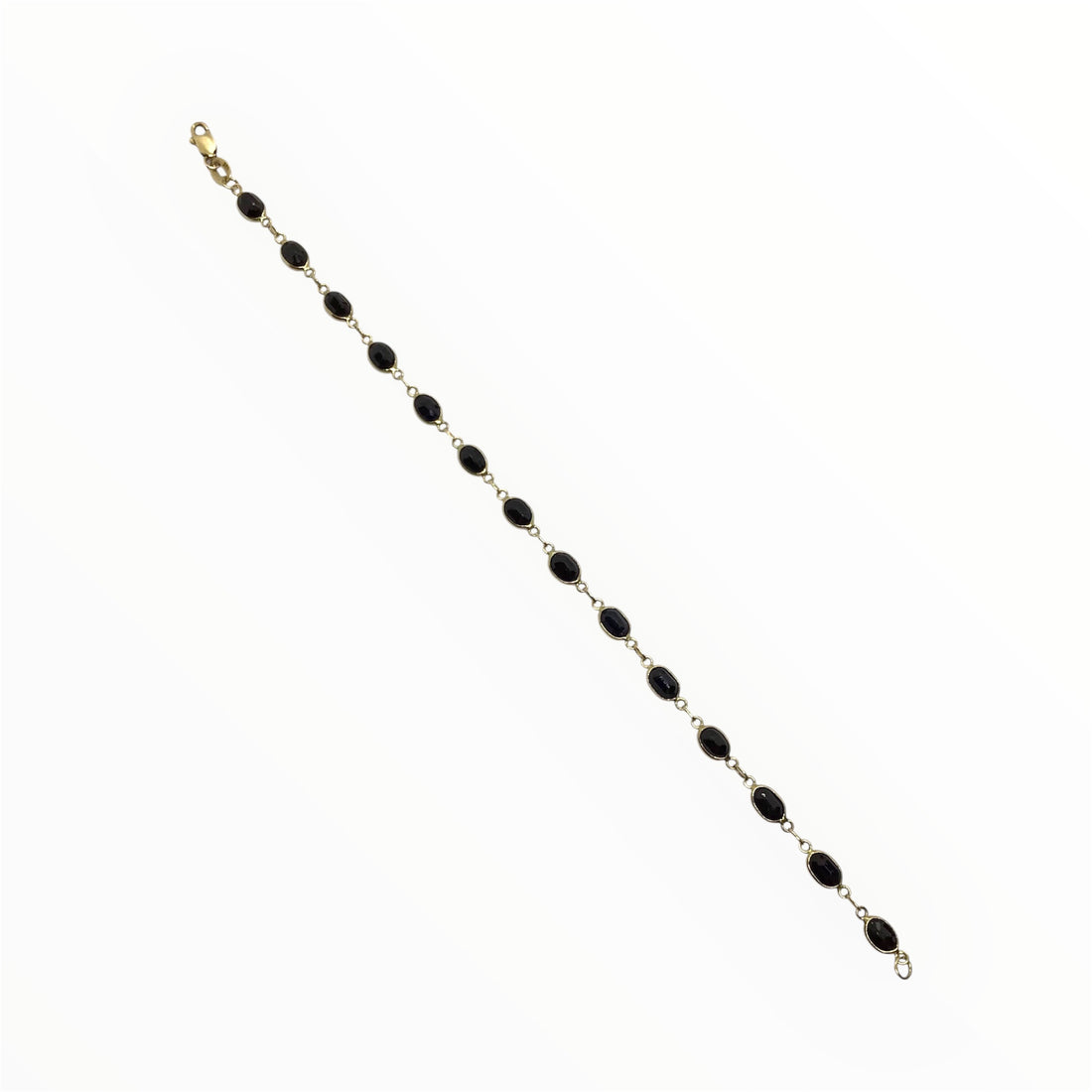 Ladies 9ct Gold Coloured Stone Bracelet ( Length 19cm) Ref#511467