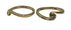 Ladies 9ct Gold 2 Ring Set Diamond (Size H) Ref#505564