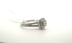 Ladies 14K White Gold Diamond Ring (Size: O 1/2) - 20600