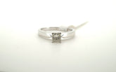 Ladies 18K White Gold Diamond Solitaire Ring (Size: M) - 217567