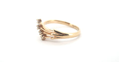 Ladies 9CT Yellow Gold Clear Stone Ring (Size K 1/2) - 506798