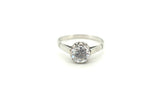 Unisex 18ct White Gold Solitaire Set Ring (Size P) - 502680