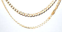 Unisex 9ct Yellow Gold Flat Curb Link (56cm) - 506964