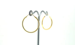 9ct Yellow Gold Plain Hoop Earrings - 502707