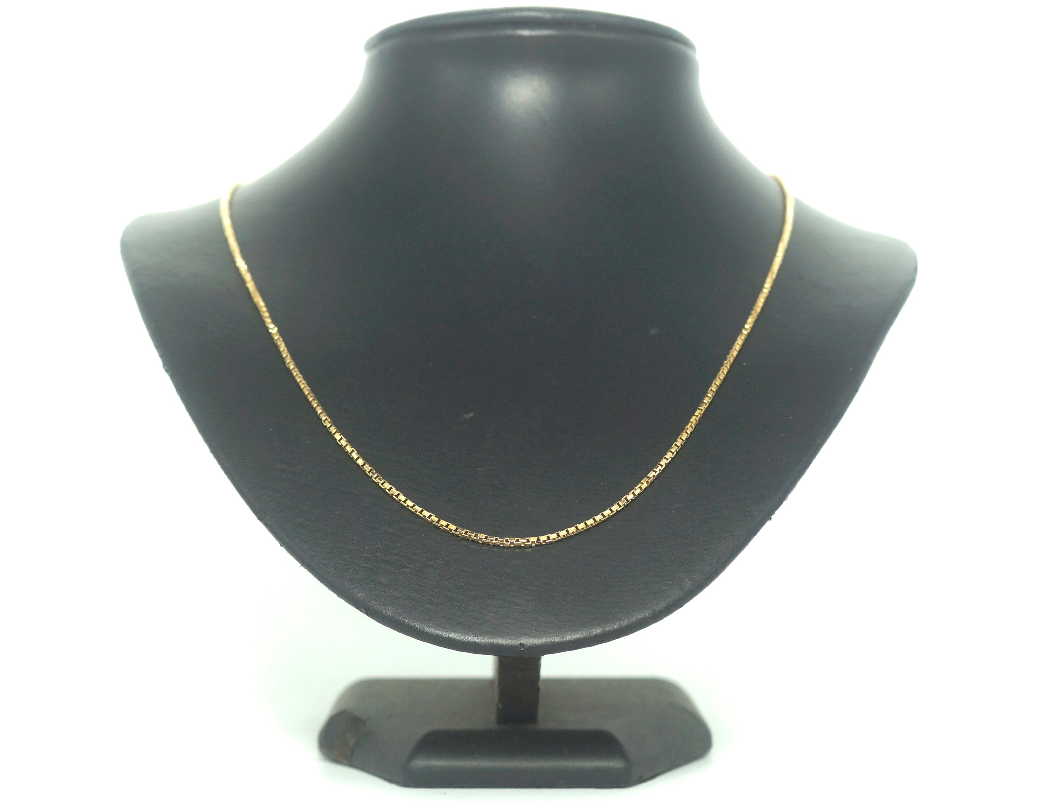 Ladies 9ct Yellow Gold Box Link Necklace (52cm) - 502832