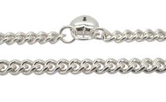 925 Silver Curb Link Necklace with Heart Clasp (47cm) - 506349