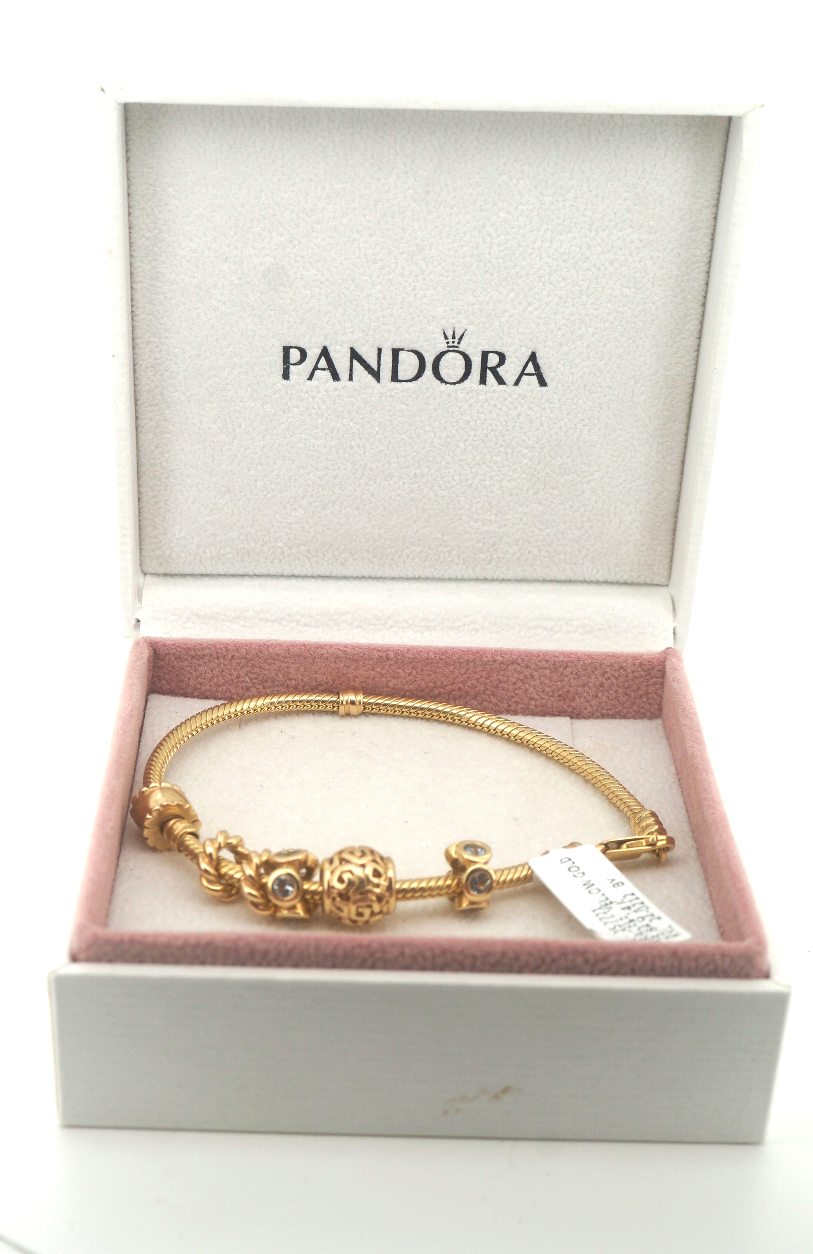 Pandora 14K Solid Yellow Gold Bracelet (Charms sold seperately) AD 257721