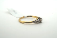 Ladies 18CT Yellow Gold and Platinum Diamond Ring (Size N) - AD 256057