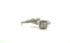Ladies Stunning 14K White Gold Michael Hill Engagement Ring Set - 256330