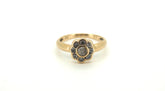 Unisex 9ct Yellow Gold Flower Pattern Ring (Size P) - 503008