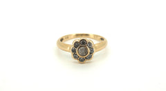 Unisex 9ct Yellow Gold Flower Pattern Ring (Size P) - 503008