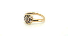 Unisex 9ct Yellow Gold Flower Pattern Ring (Size P) - 503008