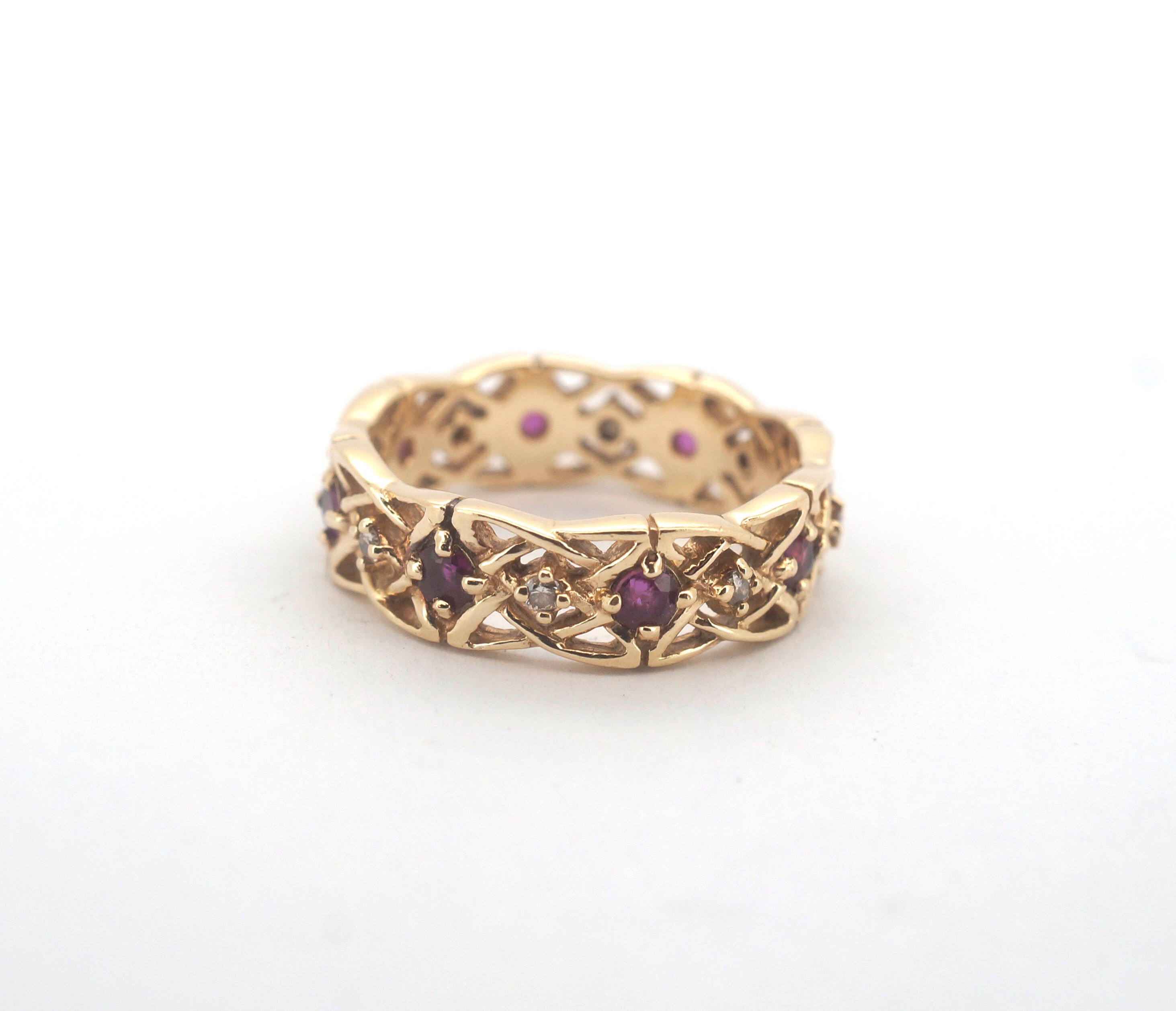 Ladies 14CT Yellow Gold Givenchy Ruby & Diamond Ring - 506441