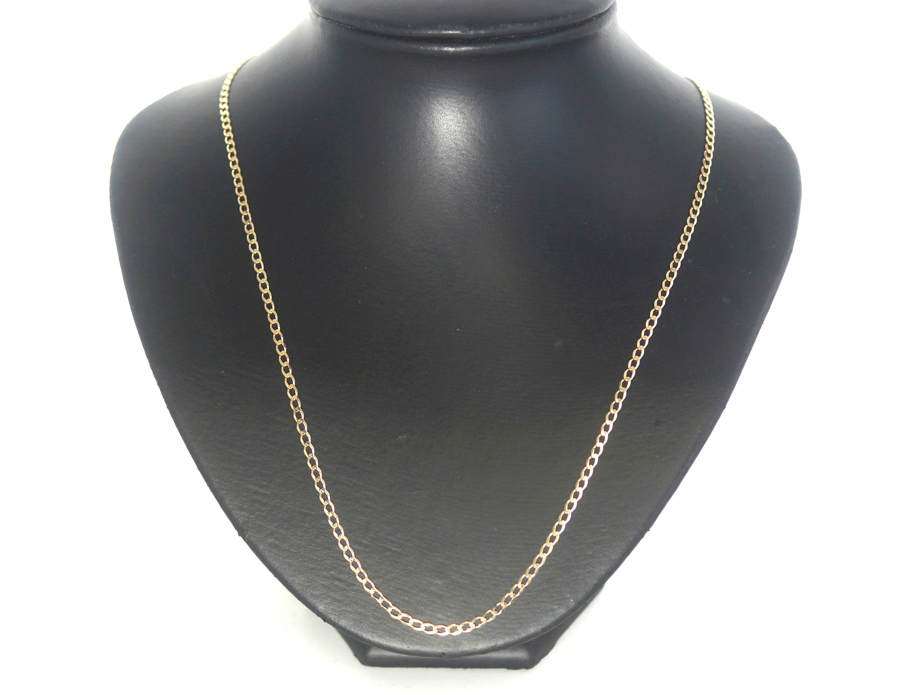 9ct Yellow Gold Flat Curb Link Necklace (57cm) - 506882