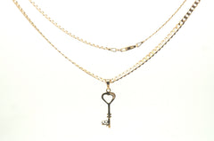 9ct Yellow Gold Necklace with 9ct "18" Key Pendant - 502632