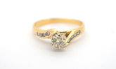 Unisex 18ct Yellow & White Gold Diamond Engagement Ring (Size K1/2) - 506203