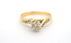 Unisex 18ct Yellow & White Gold Diamond Engagement Ring (Size K1/2) - 506203