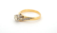 Unisex 18ct Yellow & White Gold Diamond Engagement Ring (Size K1/2) - 506203
