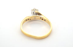 Unisex 18ct Yellow & White Gold Diamond Engagement Ring (Size K1/2) - 506203