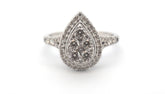 9ct White Gold Pear Cluster Diamond Ring (Size O) - 504175