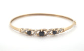9ct Yellow Gold Sapphire & Diamond Bangle - 506398