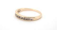 Unisex 9ct Yellow gold Straight Set Diamond Eternity Ring (Size R) - 505556