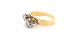 18ct Yellow & White Gold Toi Et Moi Ring (Size L 1/2) - 506208