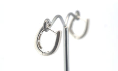 10ct White Gold Hinged Huggie Earrings - 505811