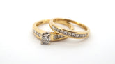 Ladies 18ct Yellow & White Gold Engagement Ring Set (Size L 1/2) - 507702