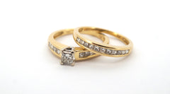Ladies 18ct Yellow & White Gold Engagement Ring Set (Size L 1/2) - 507702