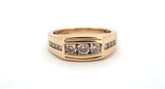 Mens 9ct Yellow Gold & Diamond Ring (Size U 1/2) - 508119