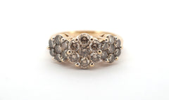 9ct Yellow & White Gold Diamond Dress Ring (Size Q) - 508122