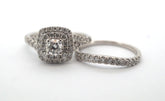 Ladies 14ct White Gold Diamond Engangement Ring Set (Size L 1/2) - 507852