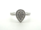 Ladies beautiful 9CT White Gold Diamond Pear Shape Ring - 500784