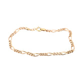 Ladies 9ct Rose Gold Figaro Link Bracelet (21cm) - 507862