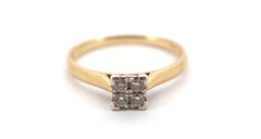 Unisex 9ct Yellow & White Gold Diamond Engagement Ring (Size O) - 507633