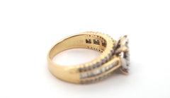 Ladies 9ct Yellow Gold 69 Synthetic Diamond Ring (Size K 1/2) - 508371