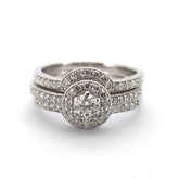18ct White Gold Diamond Engagement Ring Set (Size P 1/2) - 505527