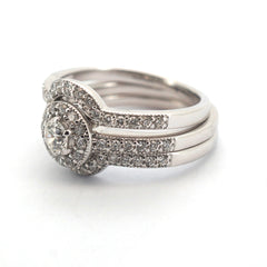 18ct White Gold Diamond Engagement Ring Set (Size P 1/2) - 505527