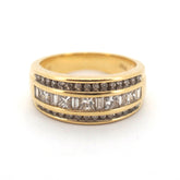Unisex 18ct Yellow Gold 41 Diamond Ring (Size J 1/2) - 509674
