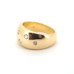 Unisex 18ct Yellow Gold 6 Diamond Dress Ring (Size L) - 504364