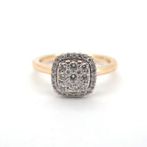 Ladies 14ct Yellow & White Gold Cluster Set Diamond Ring (Size N 1/2) - 508073